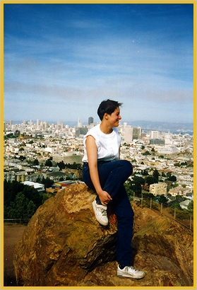 Nicole über den Strassen von San Francisco